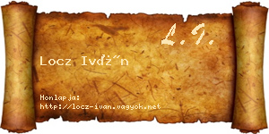 Locz Iván névjegykártya
